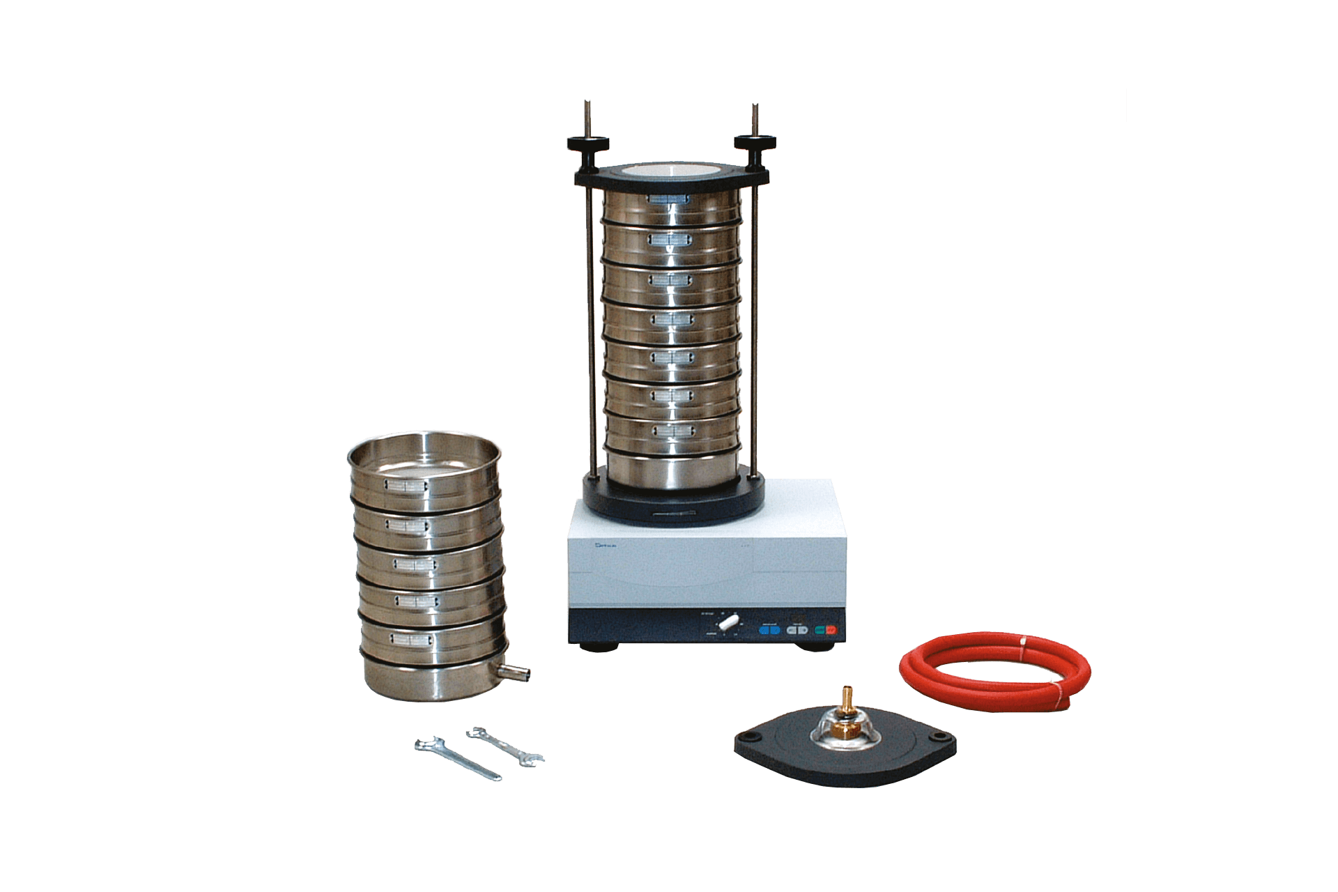 Granular composition test set, wet and dry sieving